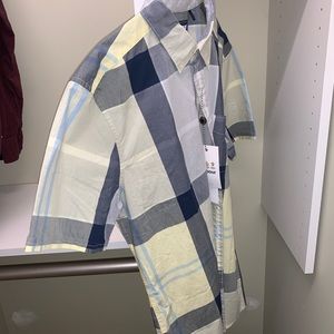 Navy and Yellow SS Plaid Shirt - Barbour